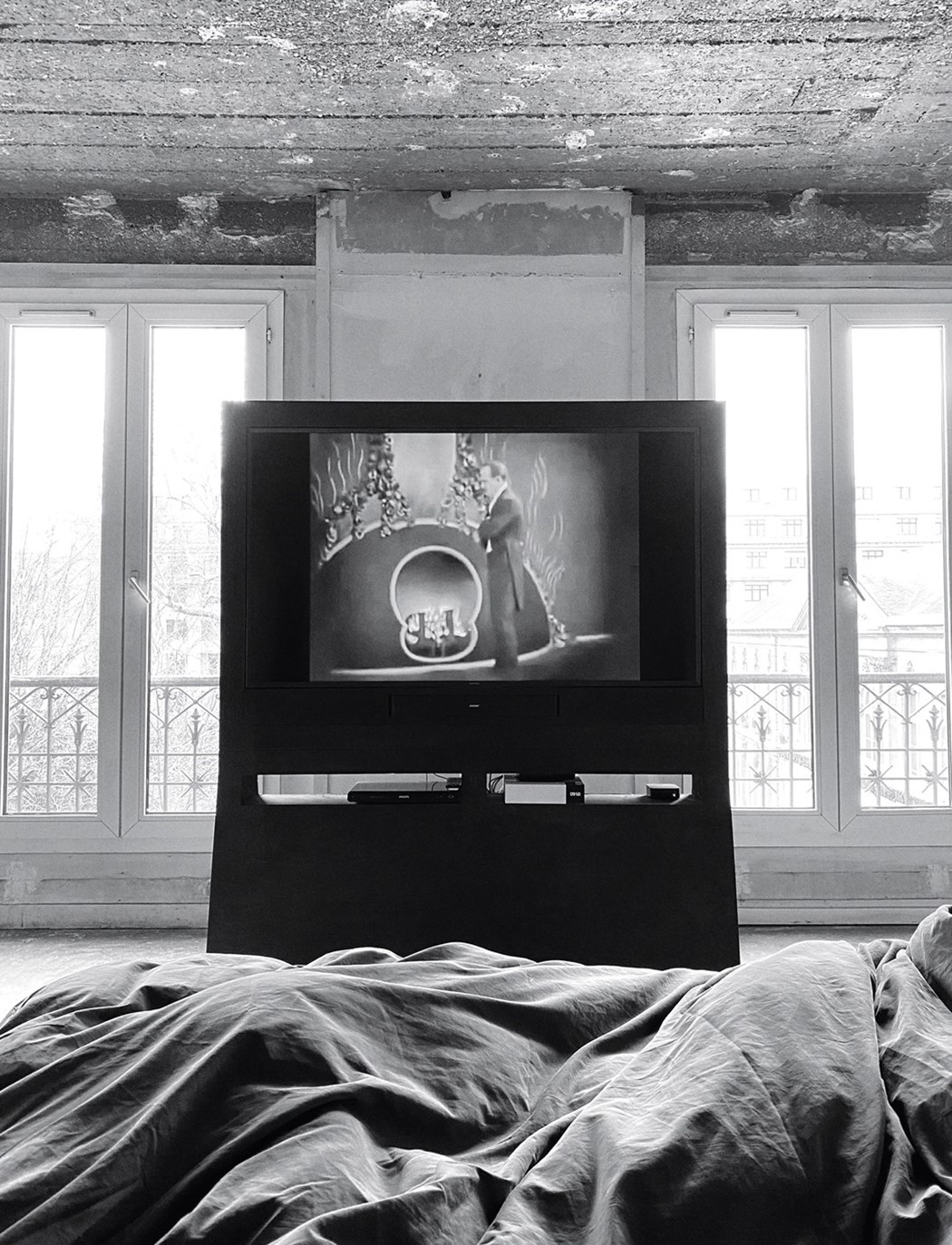 Rick Owens concrete bedroom Paris movies TV