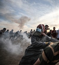 Mustafa Hassona Palestine protester iconic viral Gaza