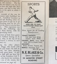N.E. Blake &amp; Co Henry Lloyd-Hughes cricket whites 