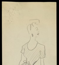 Sketch by Christian Dior for model Oxford, Spring-