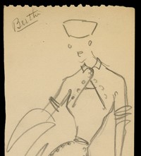 Sketch by Christian Dior for model Londres, Autumn