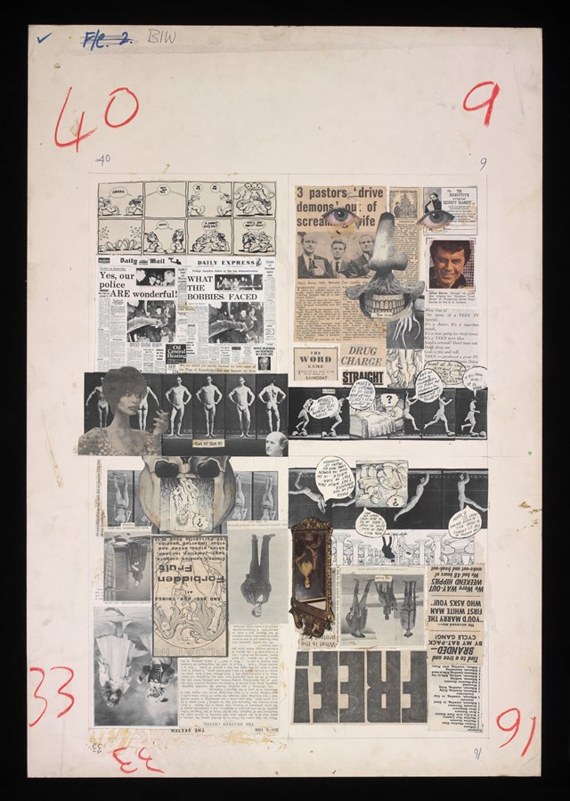 Paste-up boards designed by Martin Sharp for Oz #1