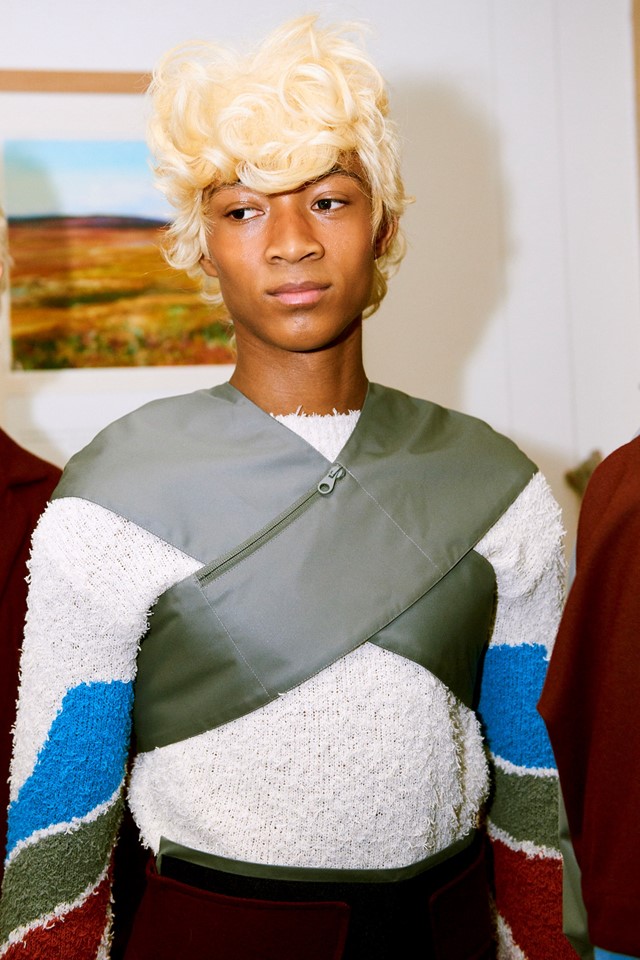 Kiko Kostadinov AW18 backstage london fashion week men's