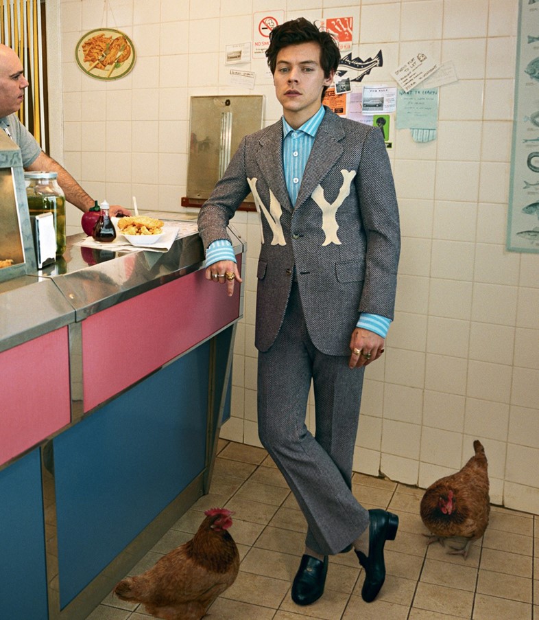 Harry Styles for Gucci Tailoring Campaign model 2018