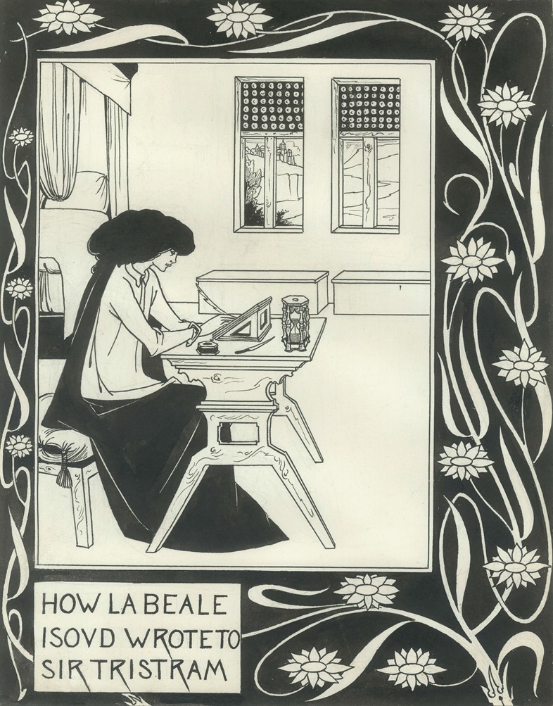 Aubrey Beardsley, How la Beale Isoud Wrote to Sir Tristram, 
