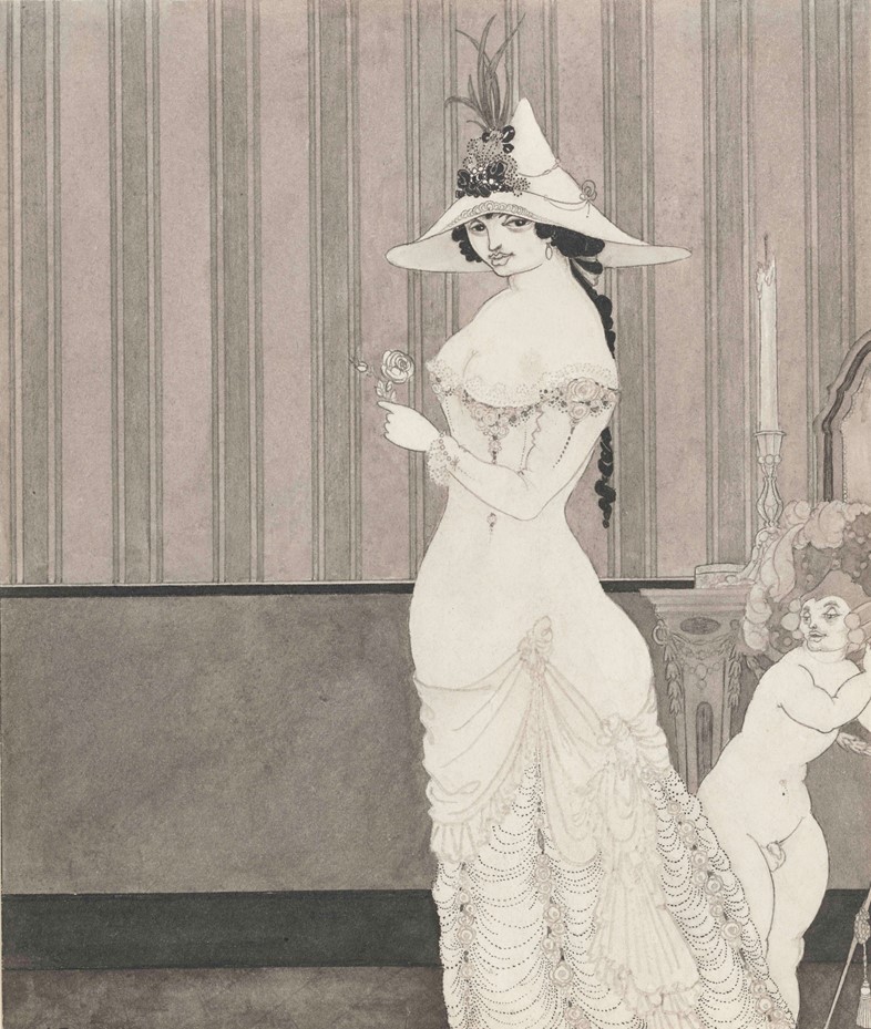 Aubrey Beardsley, The Lady with the Rose Verso, 1897